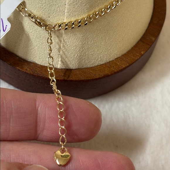 Princess Cut AAA CZ Cuban Link Bracelet or Anklet 18k Yellow Gold Filled